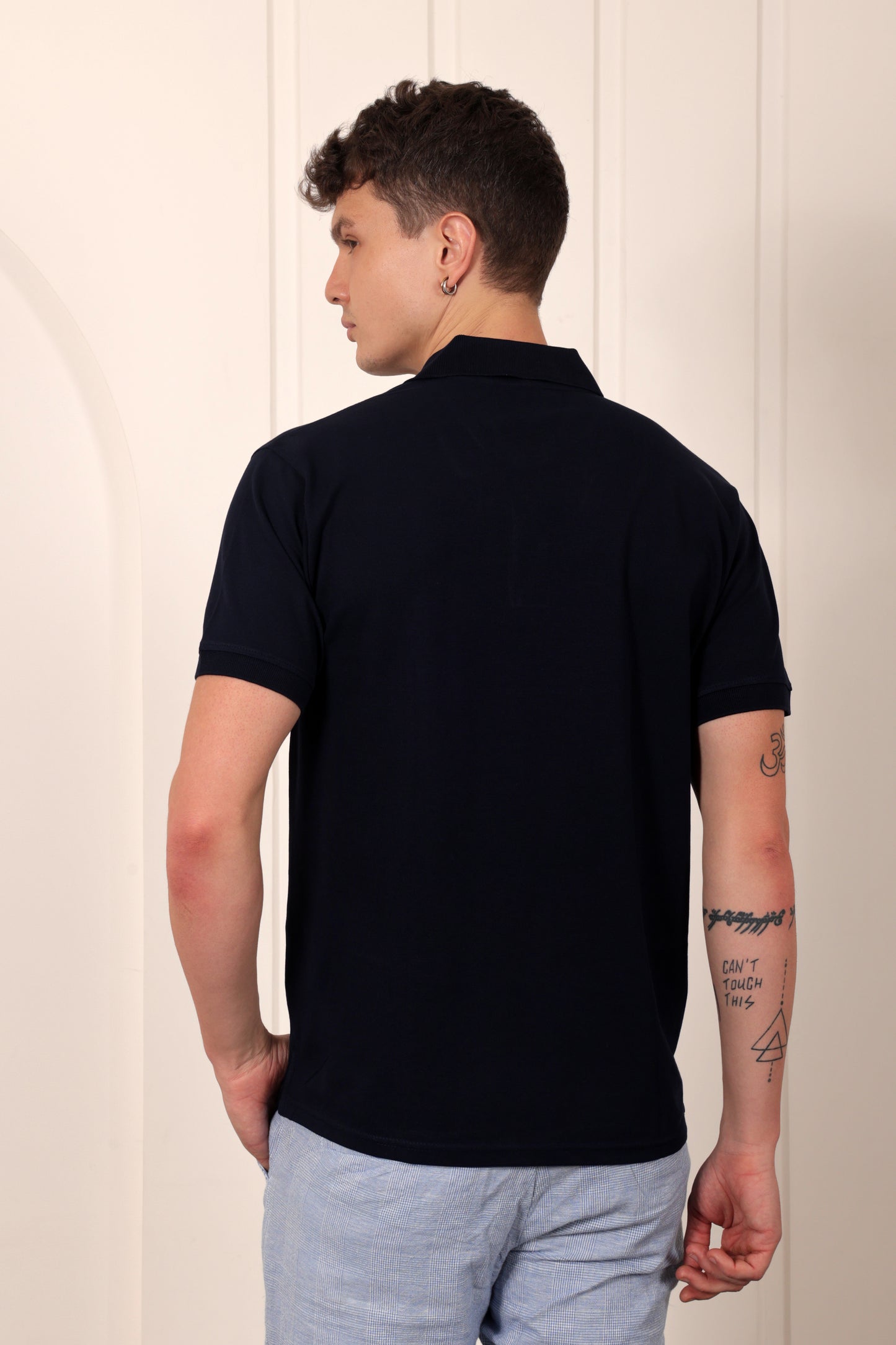 Men's Pique Polo in Navy Blue