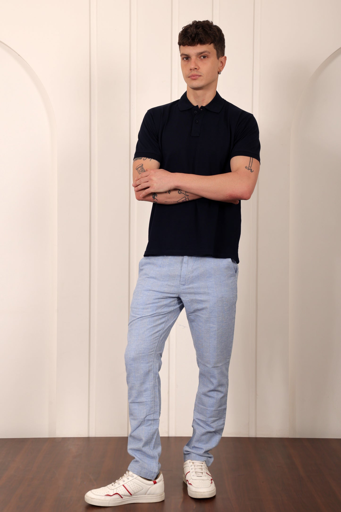 Men's Pique Polo in Navy Blue
