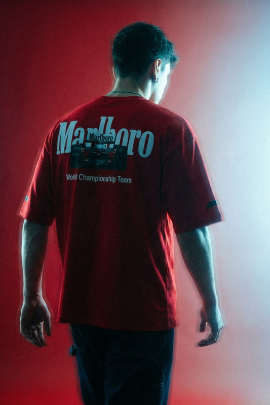 Malboro Red Oversized Printed T-shirt