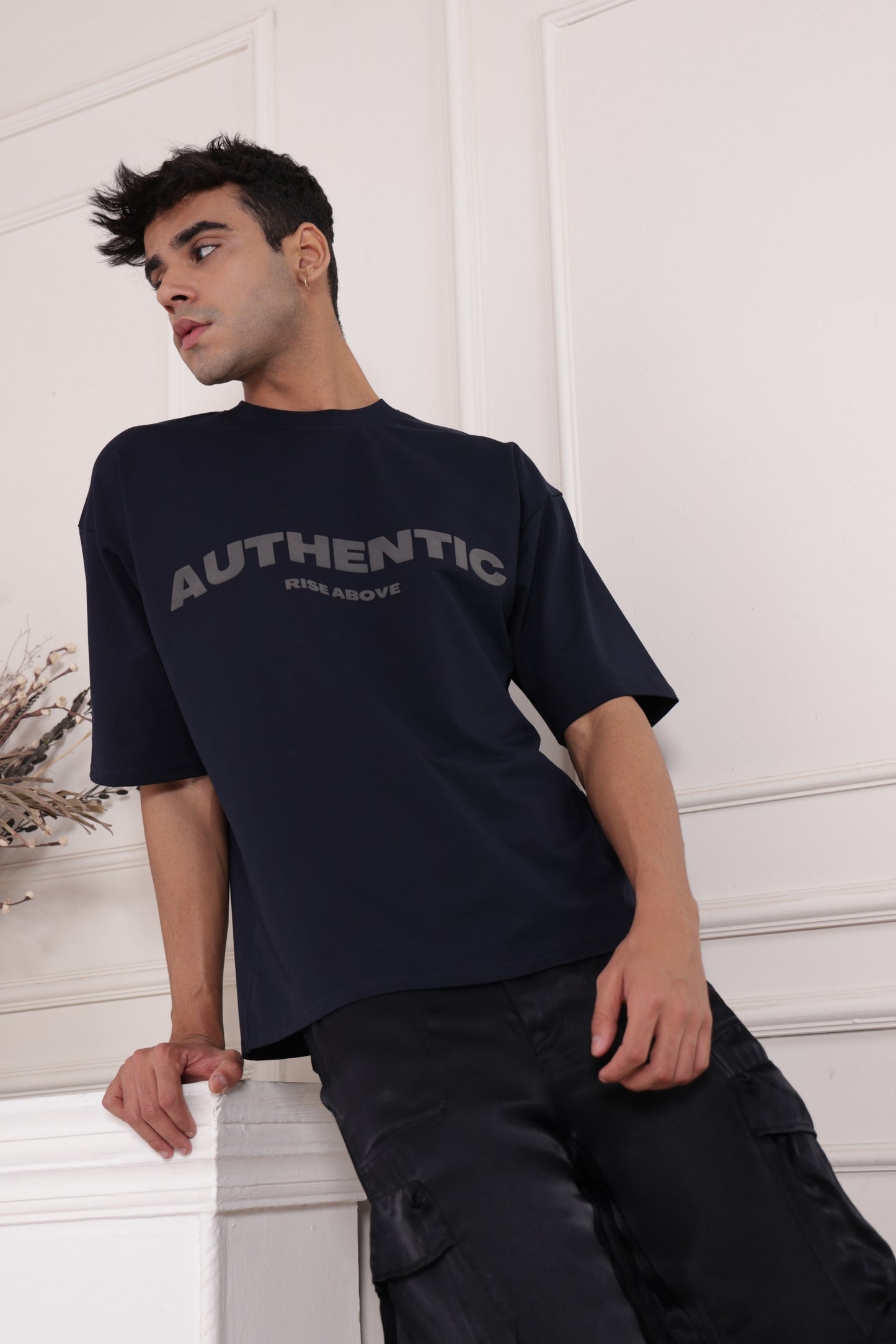 Navy Blue Heavyweight Oversized T-Shirt