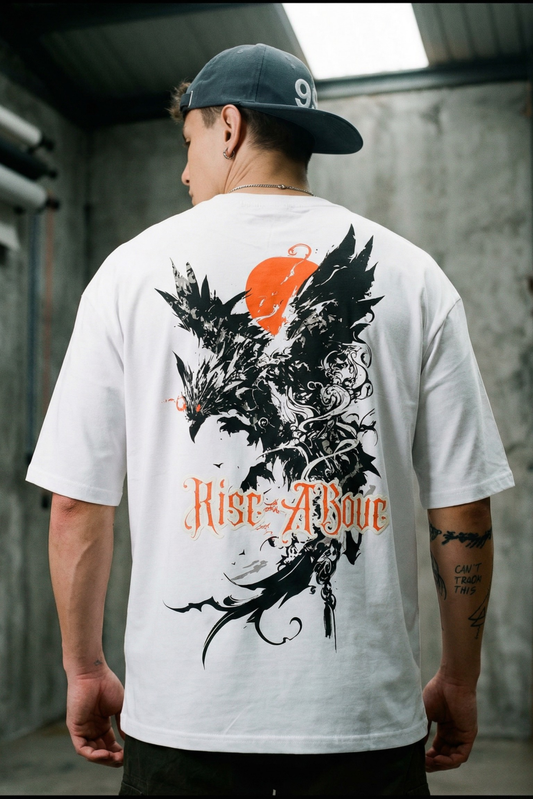 Phoenix White Oversized Printed T-shirt