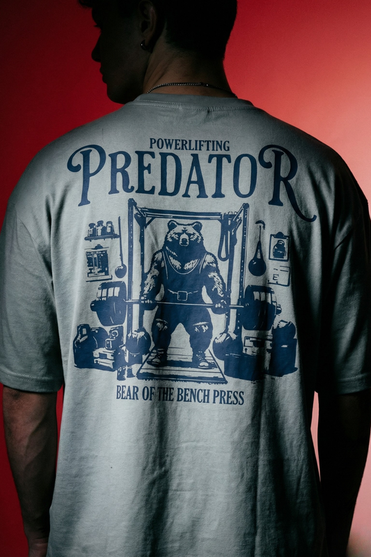 Predator Grey Oversized Printed T-shirt
