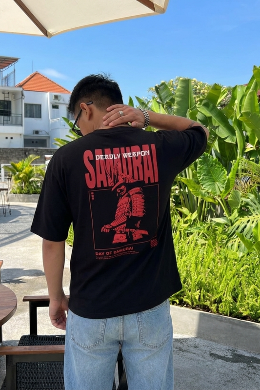 Black Heavyweight Oversized T-shirt(Anime)