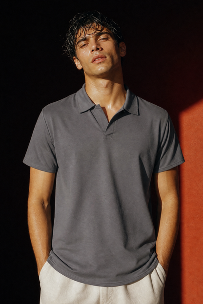 Men's Essential Polo Shirt in Grey