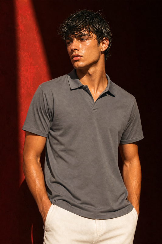 Men's Essential Polo Shirt in Grey