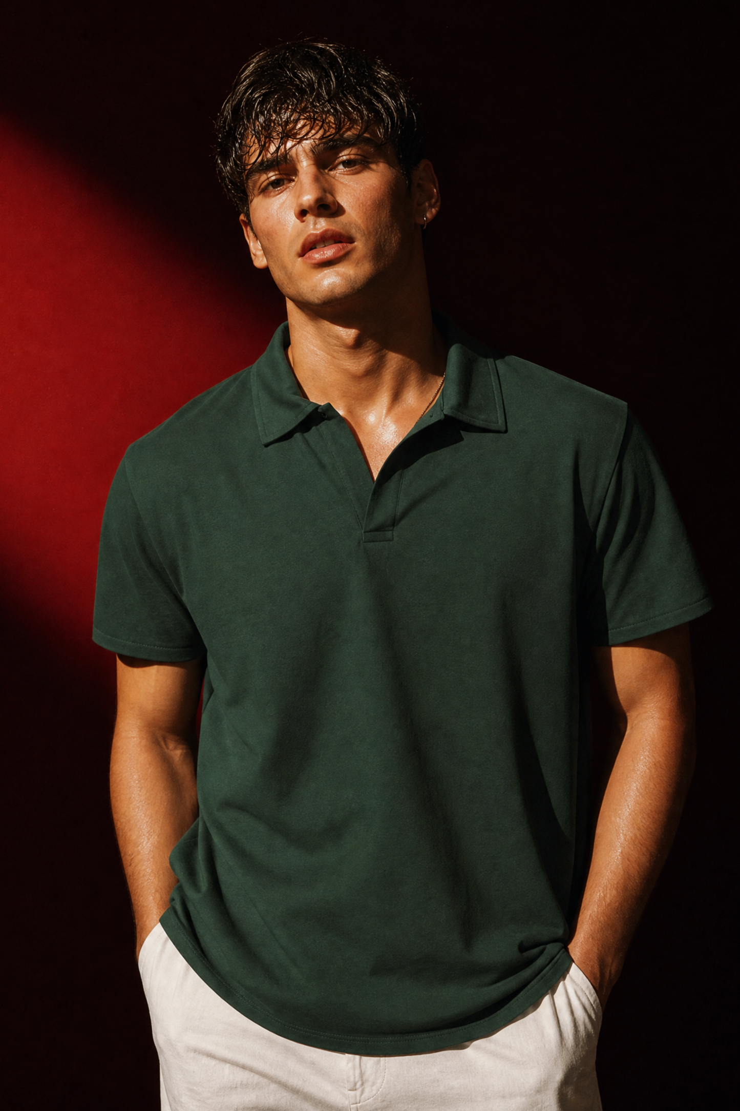 Men's Essential Polo Shirt in Green