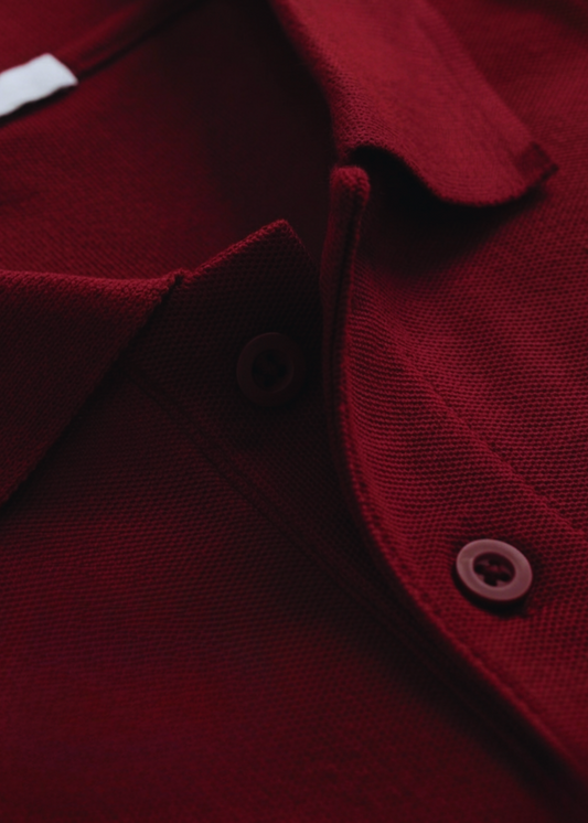 Men's Pique Polo in Maroon