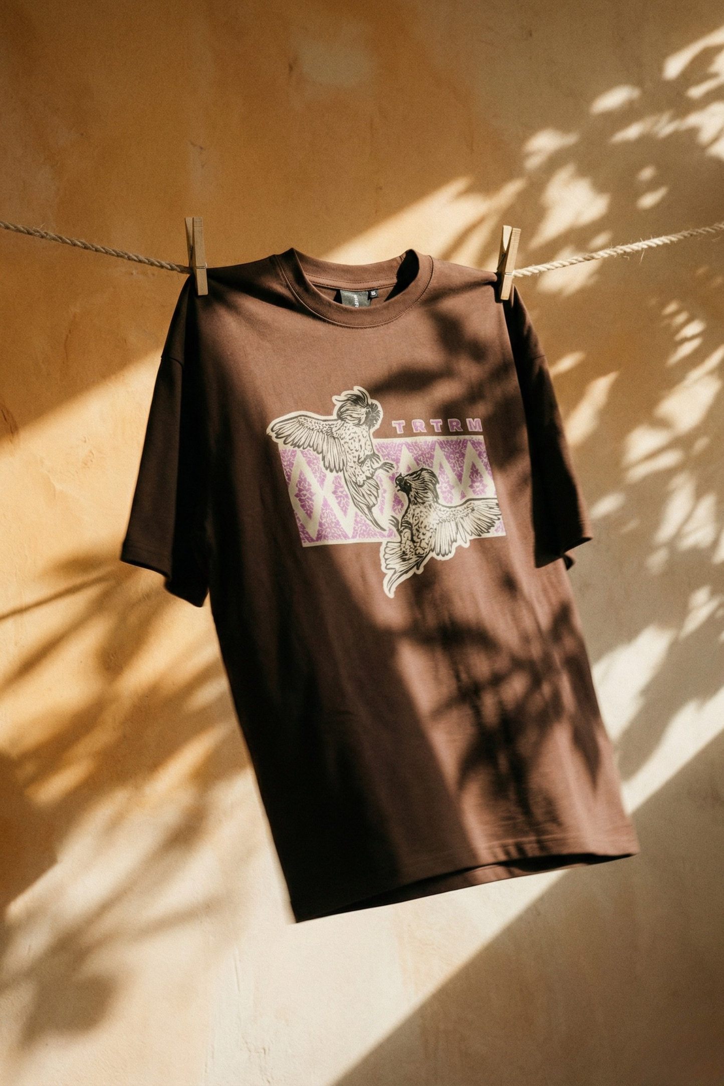 Tribal Print Brown Oversized Printed Tshirt