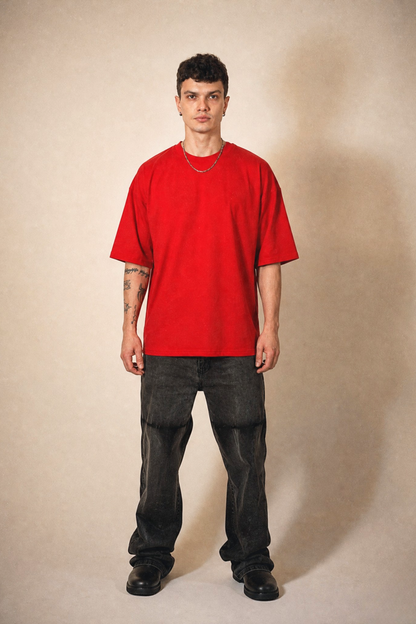 Premium Red Oversized T-shirt