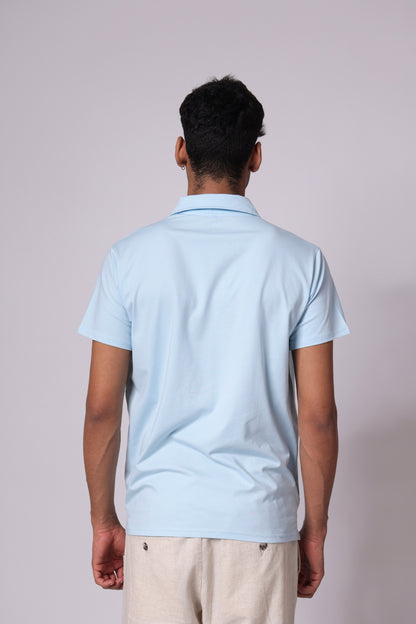 Classic Lightweight Polo T-shirt in Light Blue