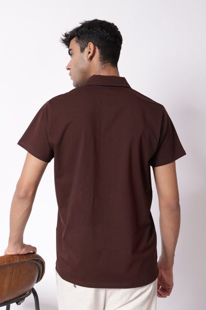 Classic Lightweight Polo T-shirt in Brown