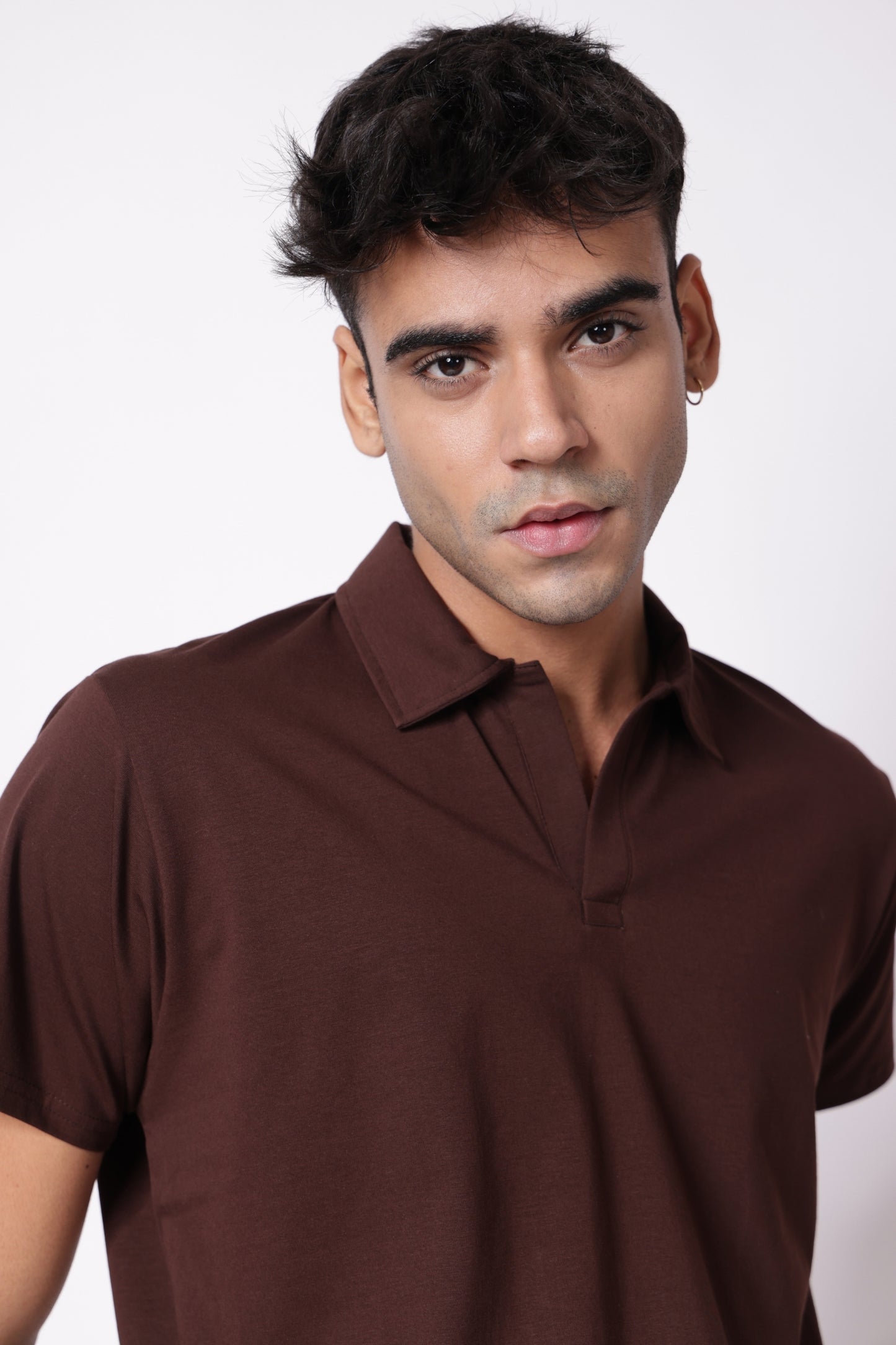 Classic Lightweight Polo T-shirt in Brown