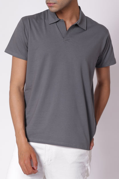 Classic Lightweight Polo T-shirt in Grey