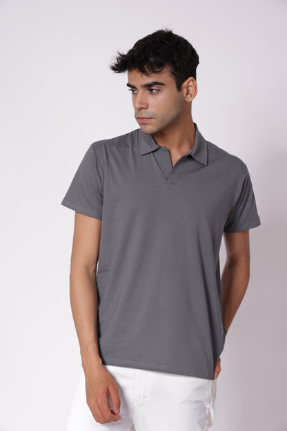 Classic Lightweight Polo T-shirt in Grey