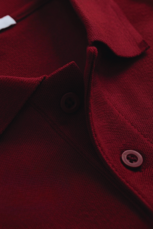 Men's Pique Polo in Maroon