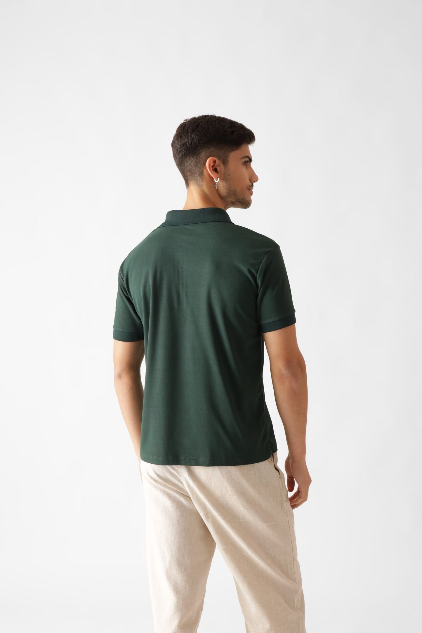 Dri-Fit Zipper Polo Tshirt in Green