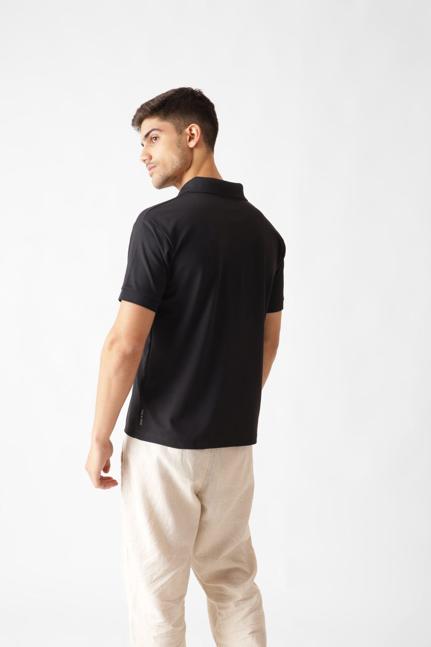 Dri-Fit Zipper Polo Tshirt in Black