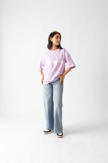 Printed Oversized Tshirt in Lavender