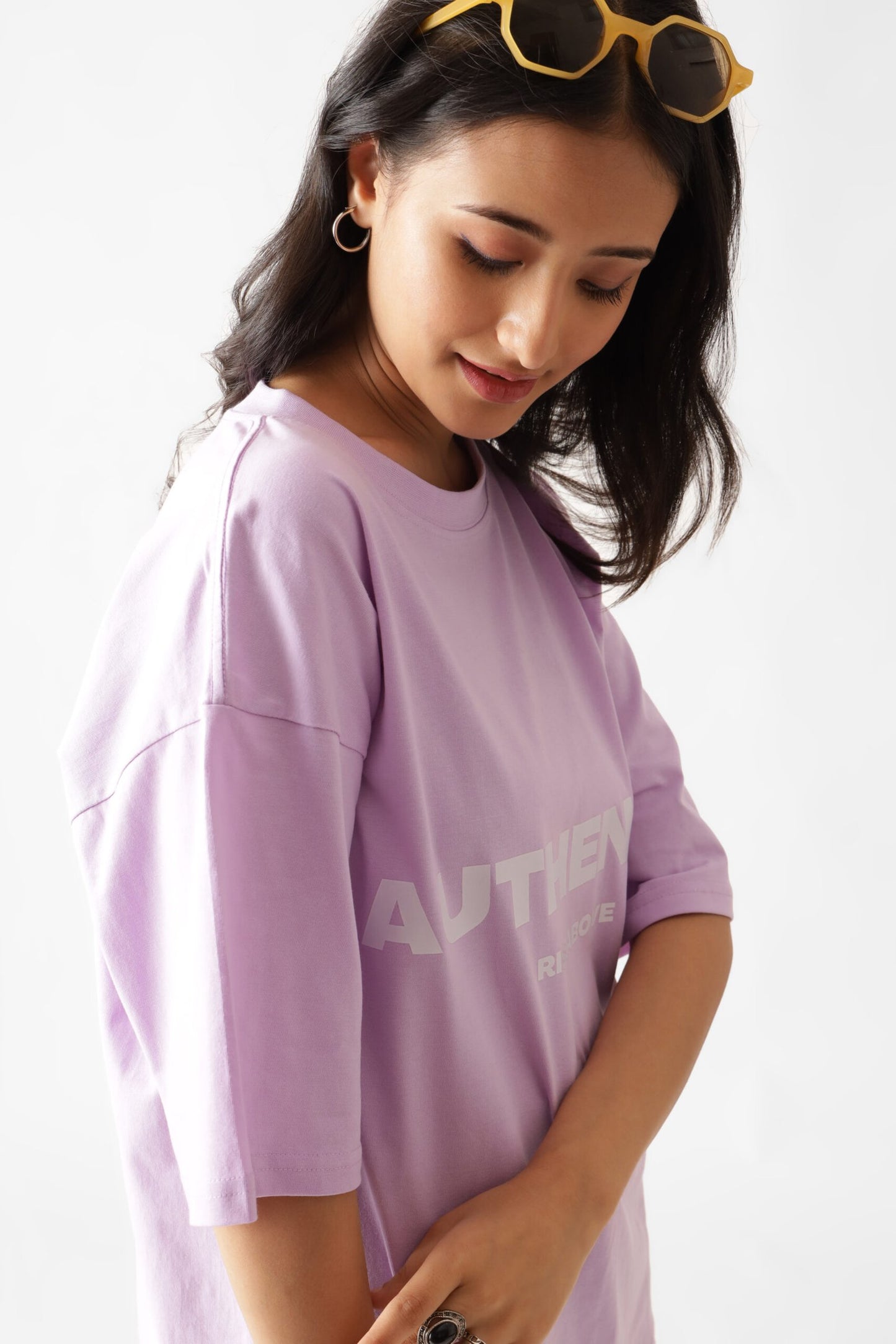 Printed Oversized Tshirt in Lavender