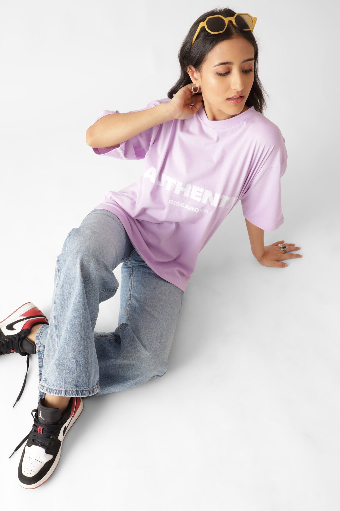 Printed Oversized Tshirt in Lavender