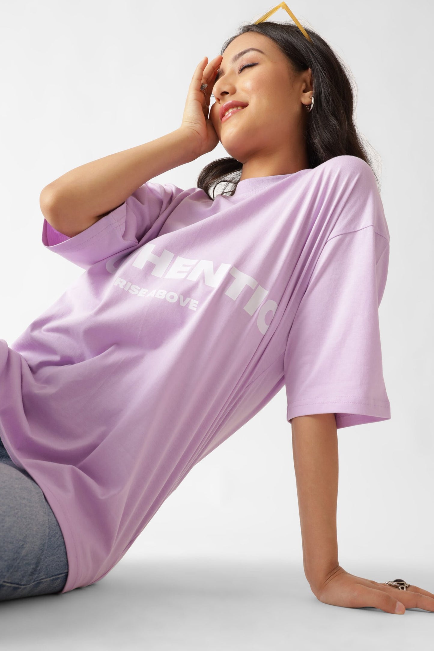 Printed Oversized Tshirt in Lavender