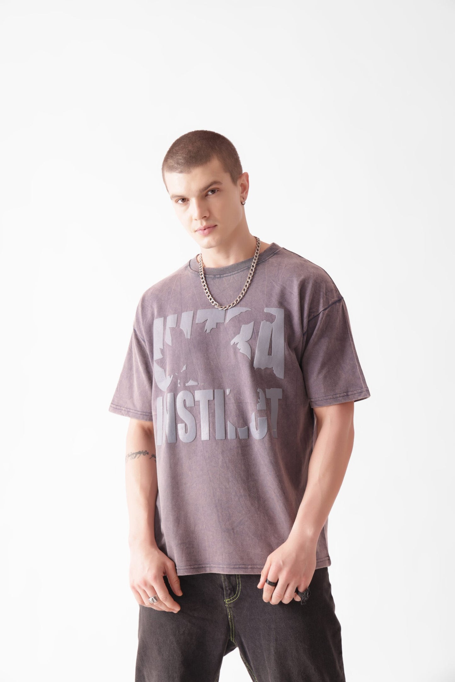 Grey Heavyweight Oversized T-shirt(Anime)