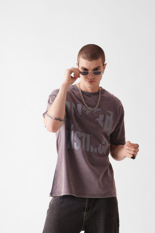 Grey Acid Washed Heavyweight Oversized T-shirt