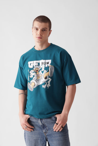 Teal Heavyweight Oversized T-shirt(Anime)