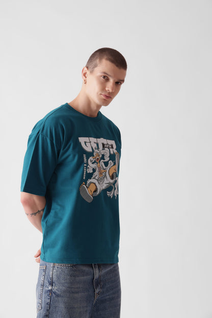 Teal Heavyweight Oversized T-shirt(Anime)