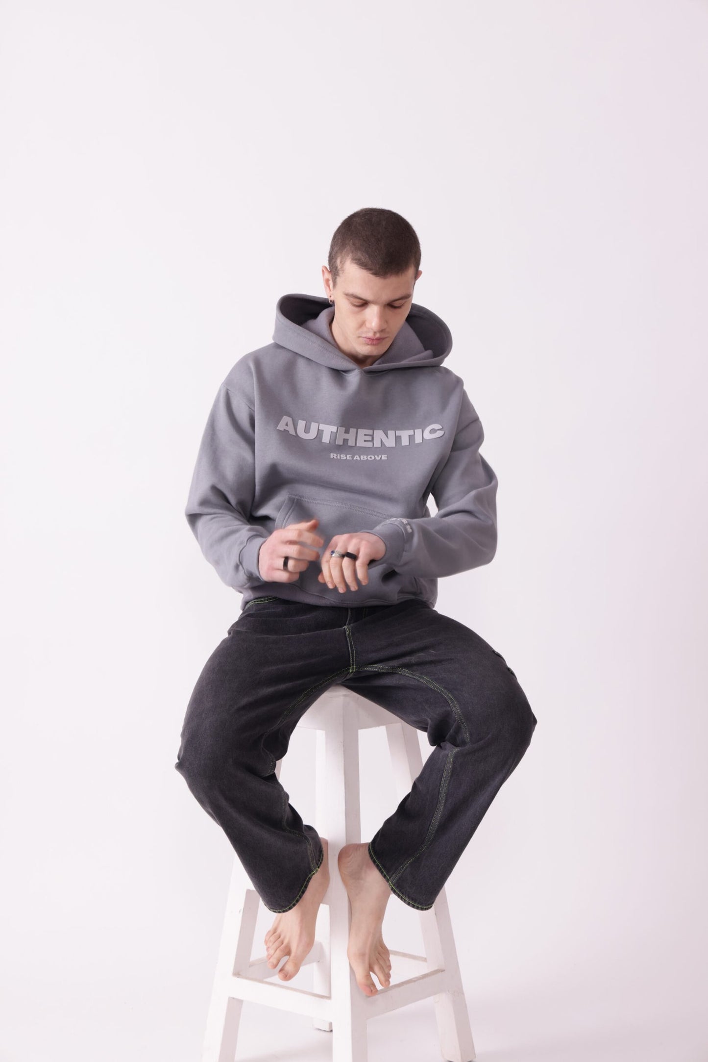 Grey Oversized Hoodie for Men