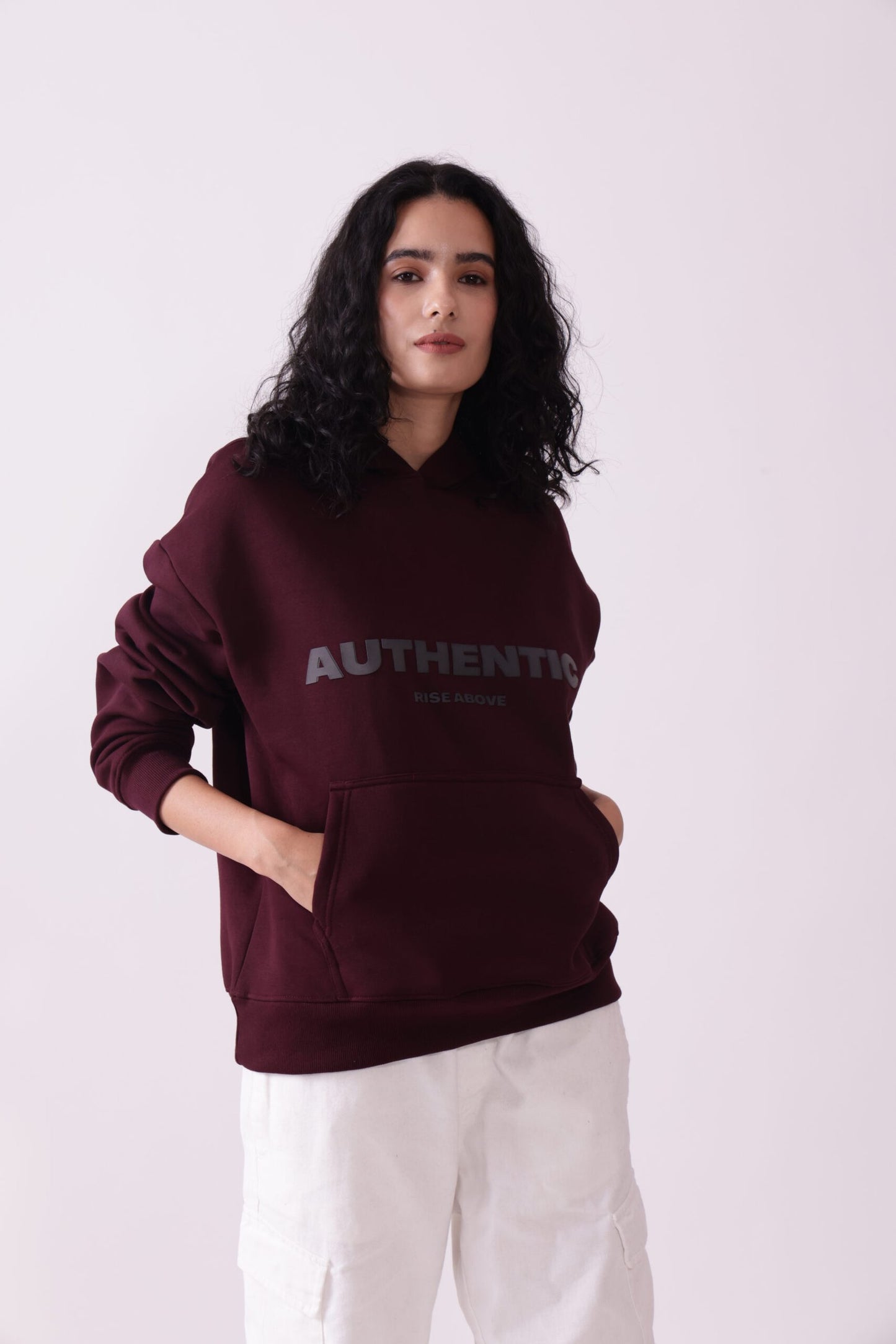 Wine Oversized Hoodie for Women