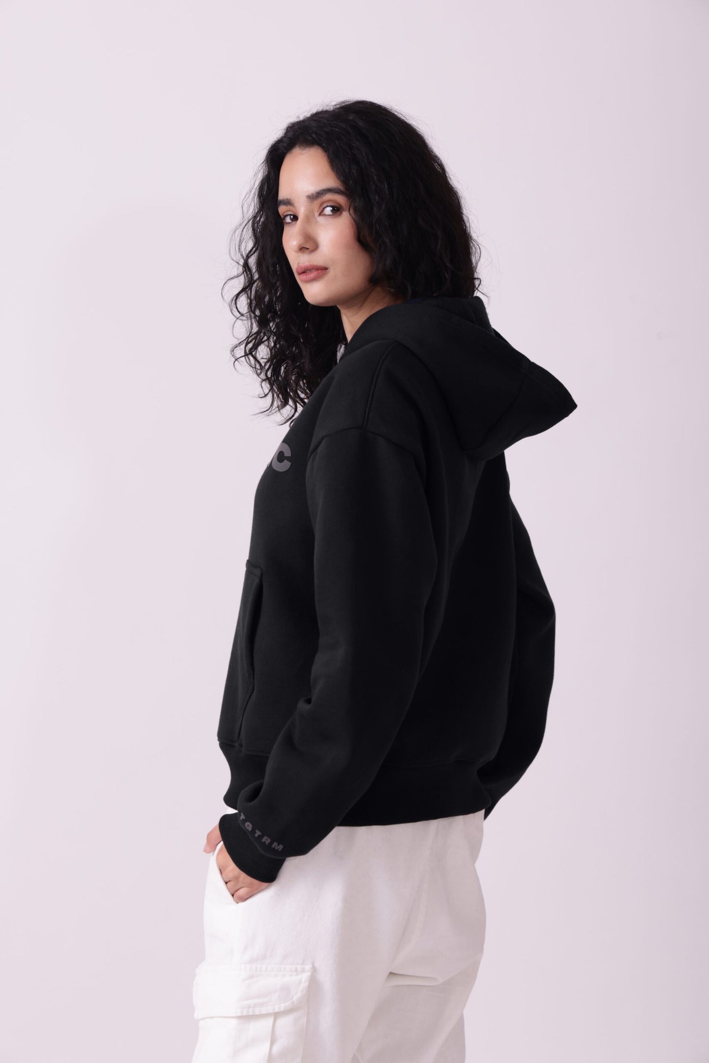 Black Oversized Hoodie for Women