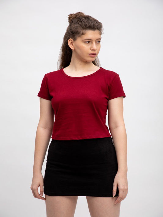 Plain Maroon Crop Top