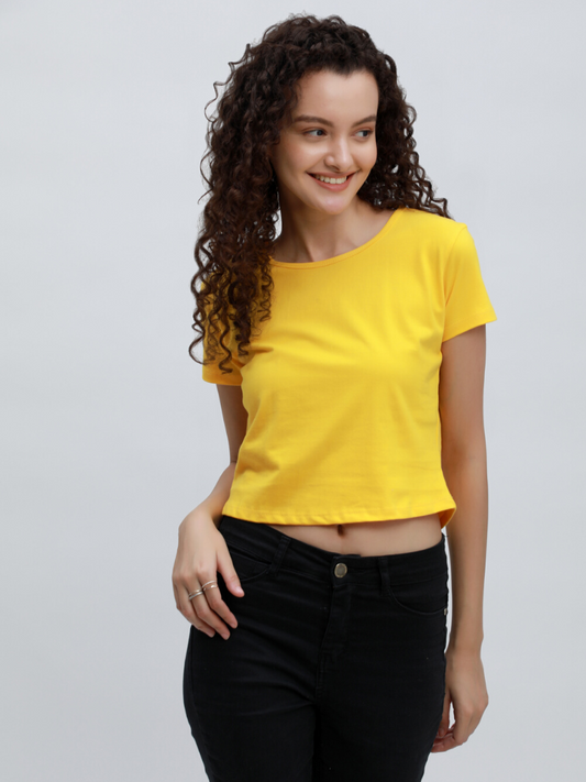 Plain Yellow Crop Top