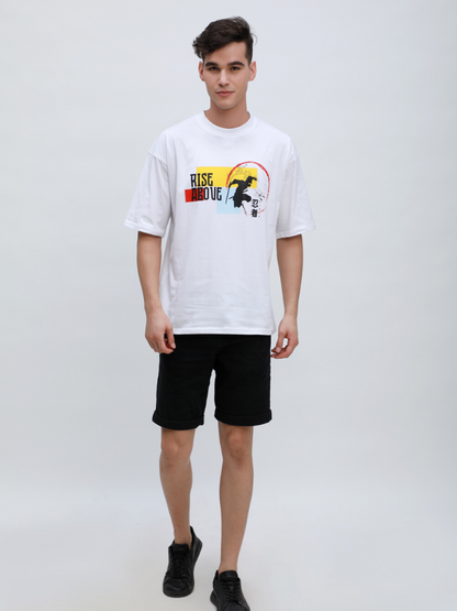 Printed Oversized Tshirt in White