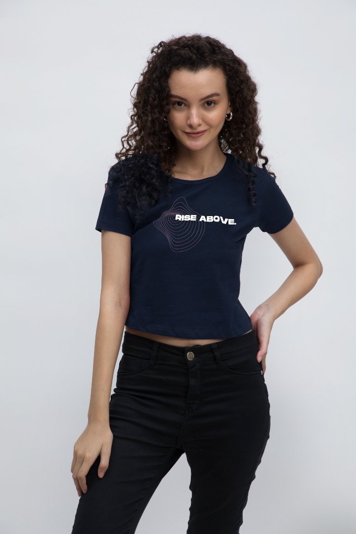 Signature Navy Blue Crop Top