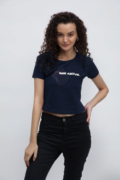 Signature Navy Blue Crop Top