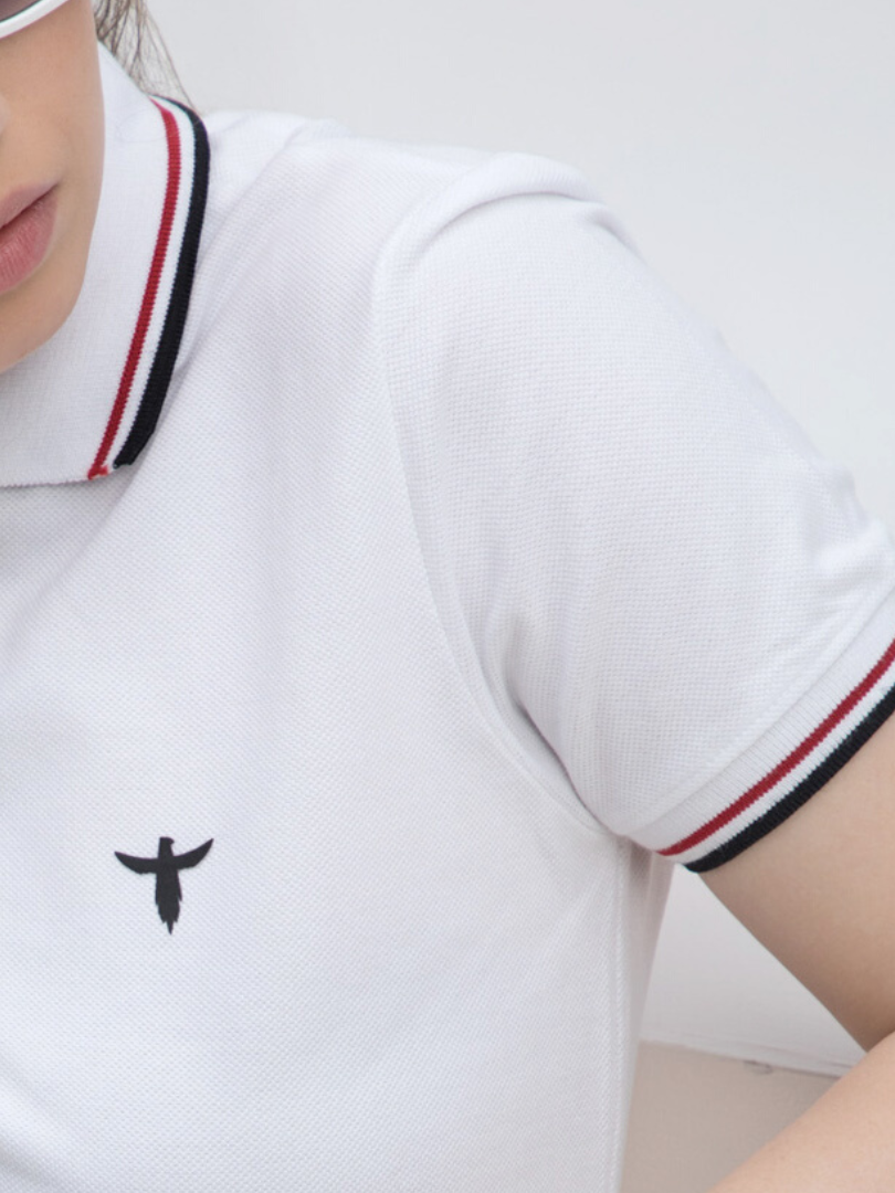 Plain White Twin-Tipped Polo Shirt