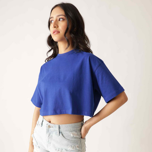 Royal Blue Oversize Crop Top