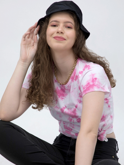 Pink and White Tie-Dye Tshirt