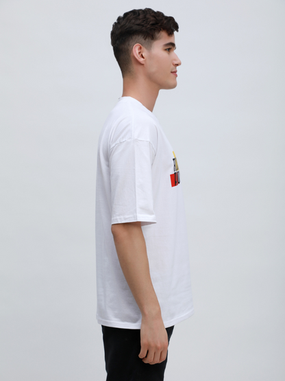 Printed Oversized Tshirt in White