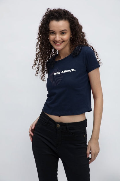 Signature Navy Blue Crop Top