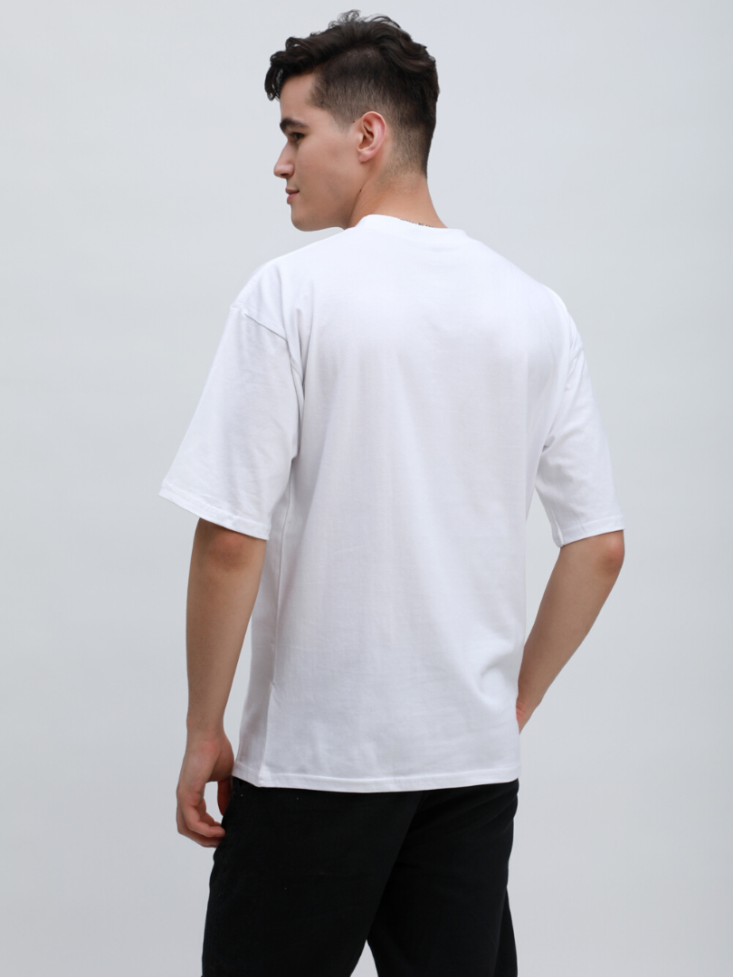 Printed Oversized Tshirt in White