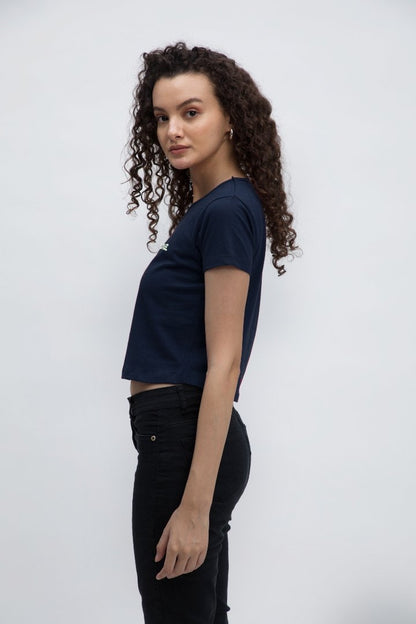 Signature Navy Blue Crop Top