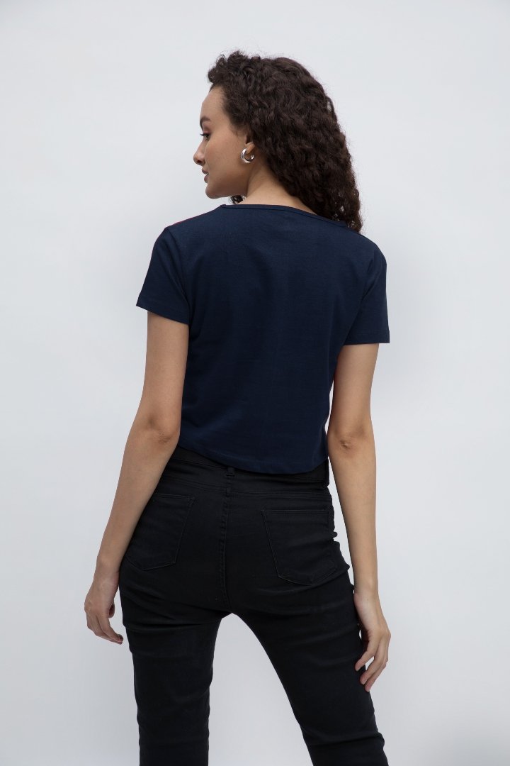 Signature Navy Blue Crop Top