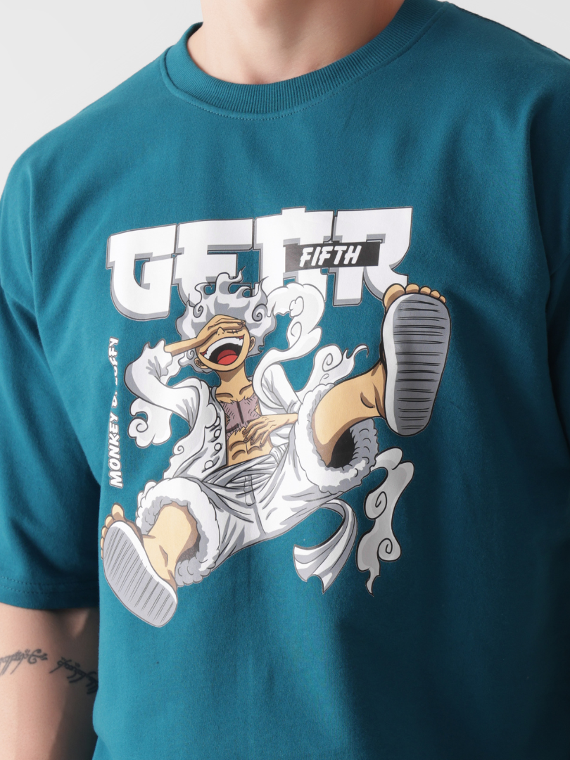 Teal Heavyweight Oversized T-shirt(Anime)