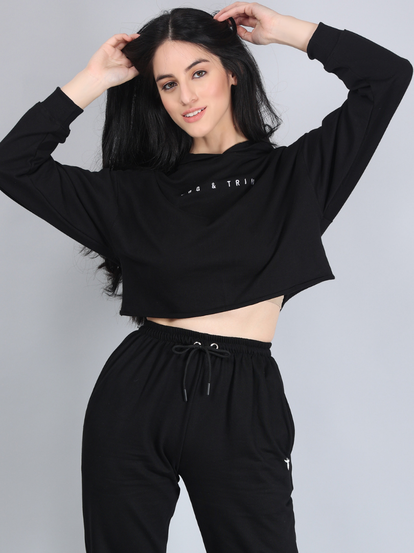 Cropped Black Hoodie