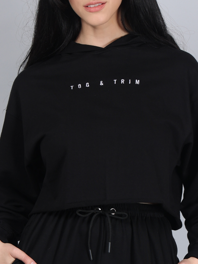 Cropped Black Hoodie