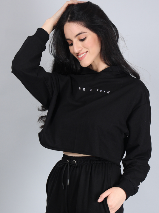 Cropped Black Hoodie