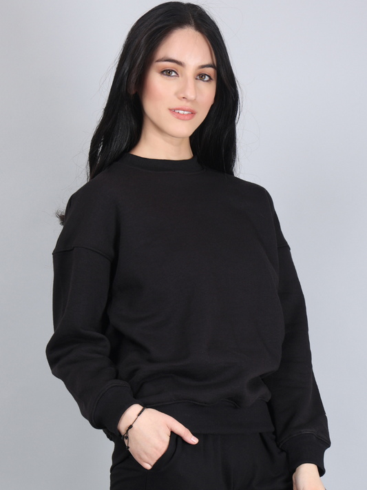 Black Oversized Sweatshirt for Women